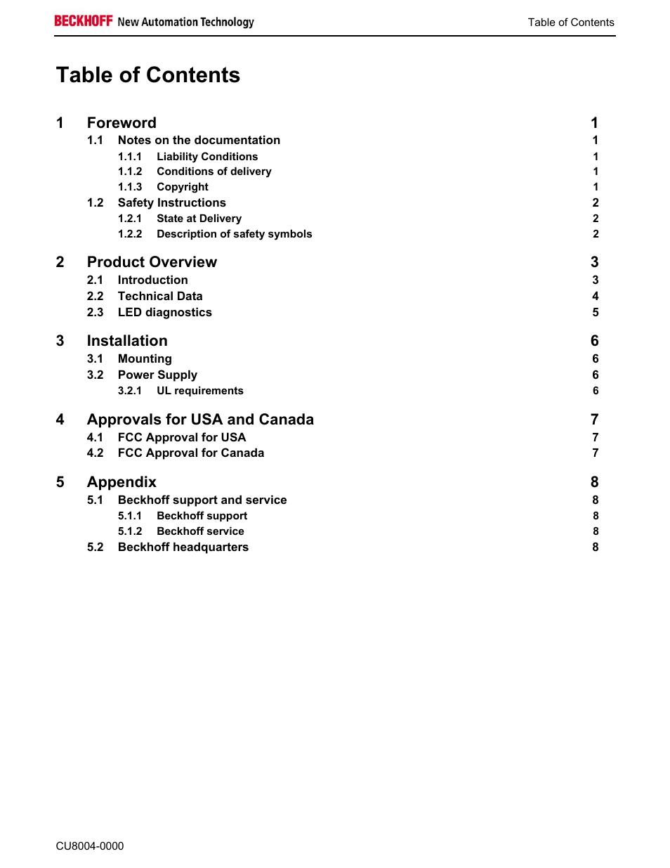 BECKHOFF CU8004-0000 User Manual | Page 2 / 10