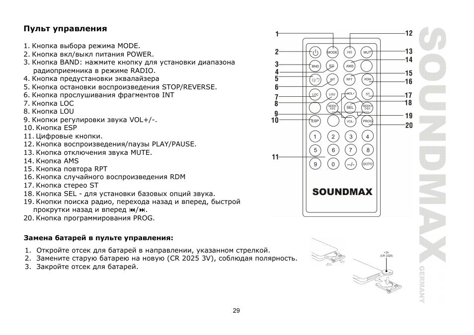 SoundMax SM-CDM1030 User Manual | Page 29 / 39