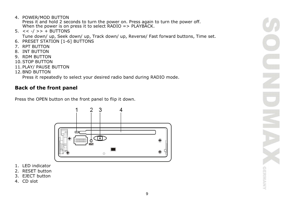 SoundMax SM-CDM1030 User Manual | Page 9 / 39