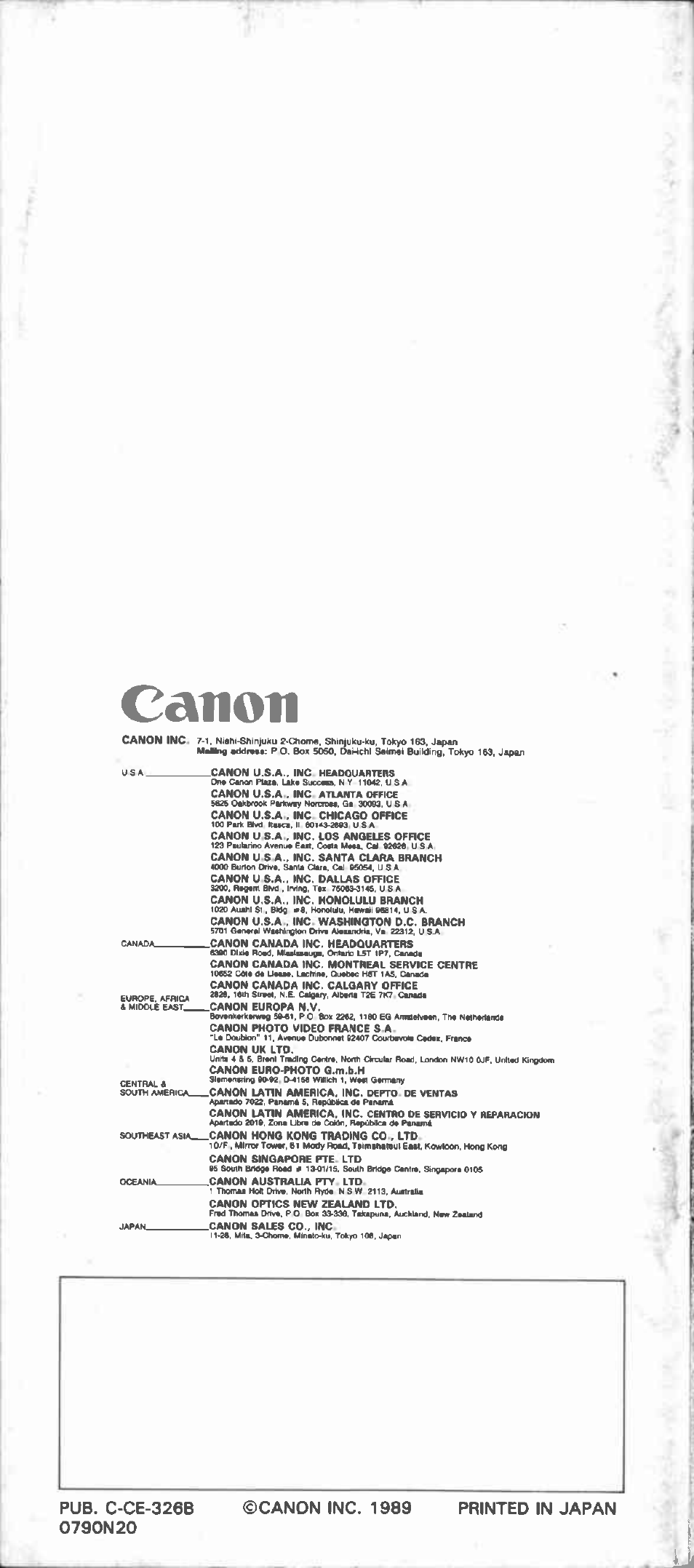 Canon | Canon EOS-1 User Manual | Page 44 / 44