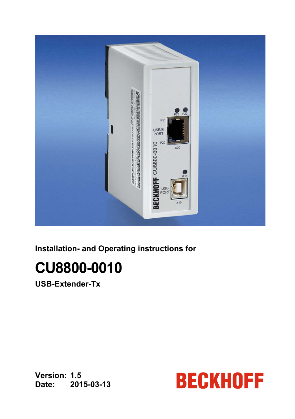 BECKHOFF CU8800-0010 User Manual | 18 pages