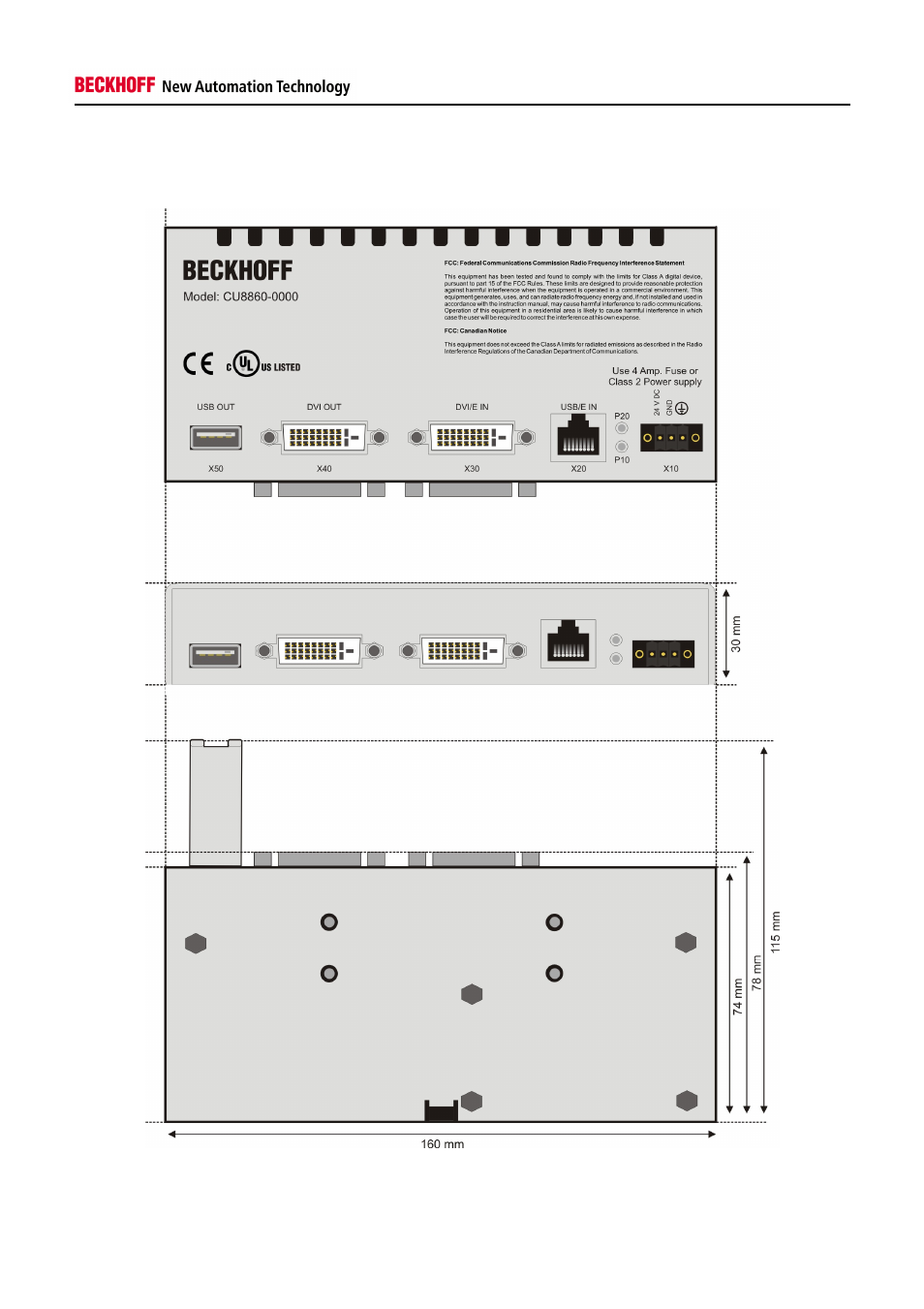3 dimensions | BECKHOFF CU8860-0000 User Manual | Page 7 / 17