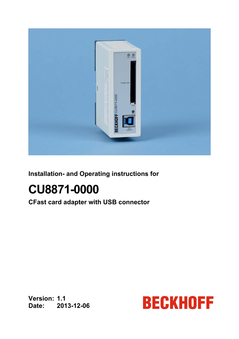 BECKHOFF CU8871-0000 User Manual | 19 pages