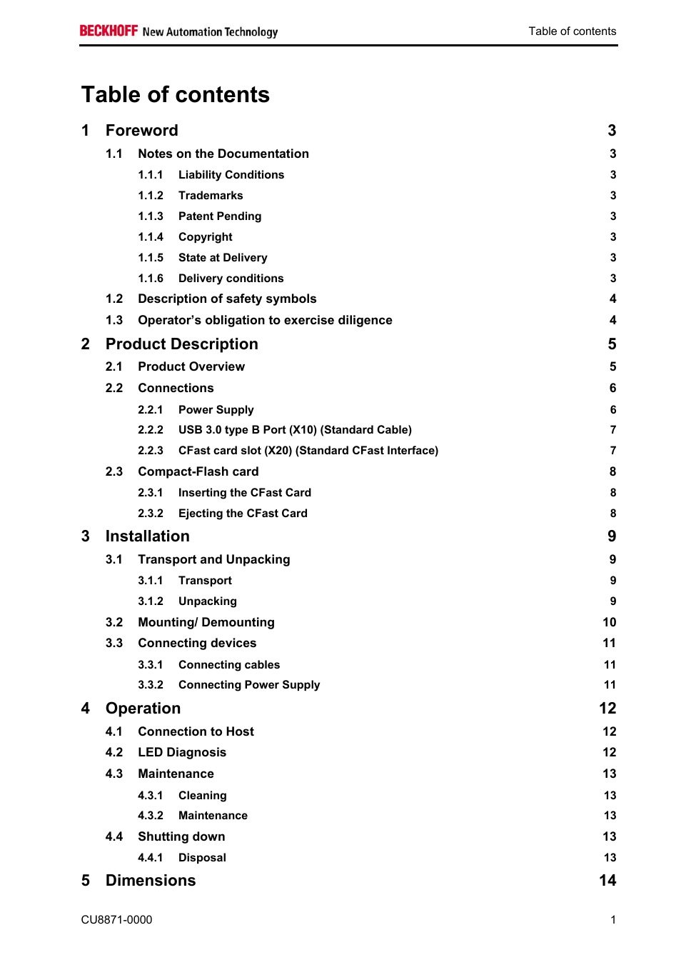 BECKHOFF CU8871-0000 User Manual | Page 3 / 19