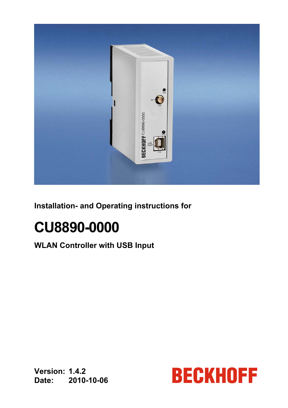 BECKHOFF CU8890-0000 User Manual | 43 pages