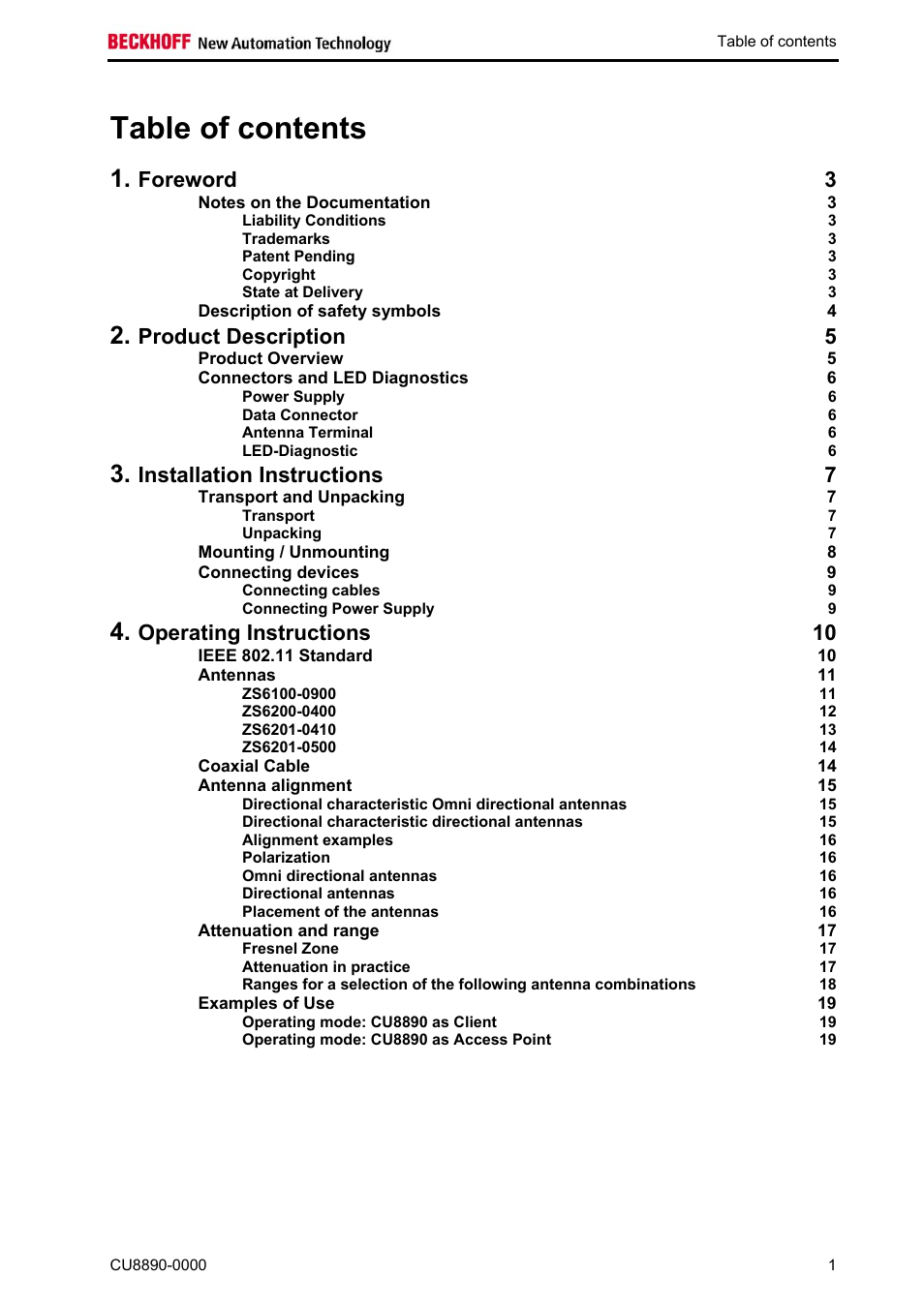 BECKHOFF CU8890-0000 User Manual | Page 3 / 43