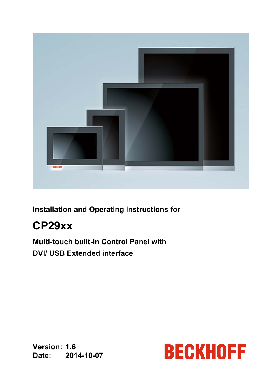 BECKHOFF CP29xx User Manual | 33 pages