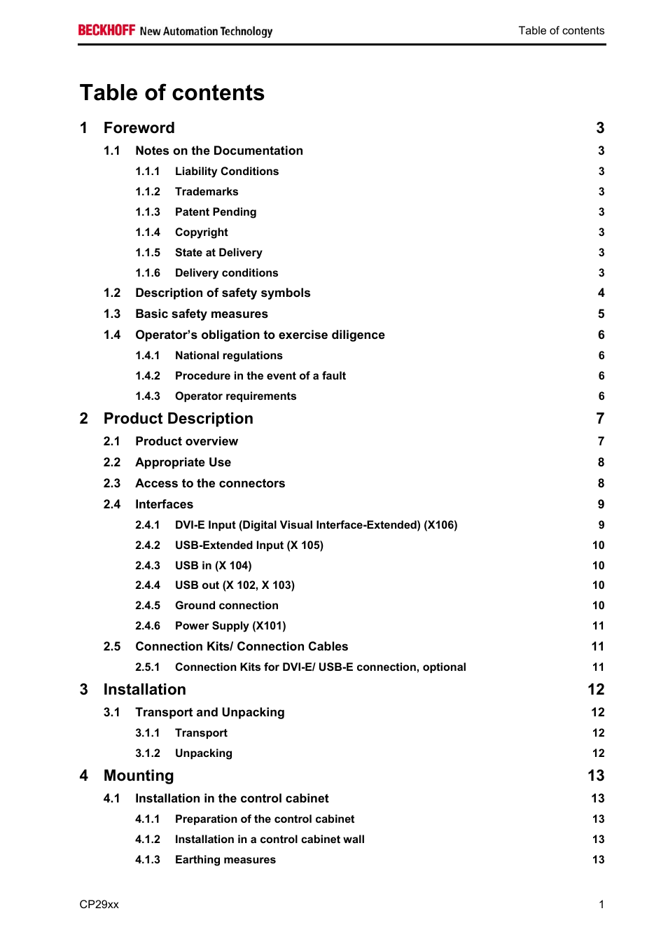 BECKHOFF CP29xx User Manual | Page 3 / 33