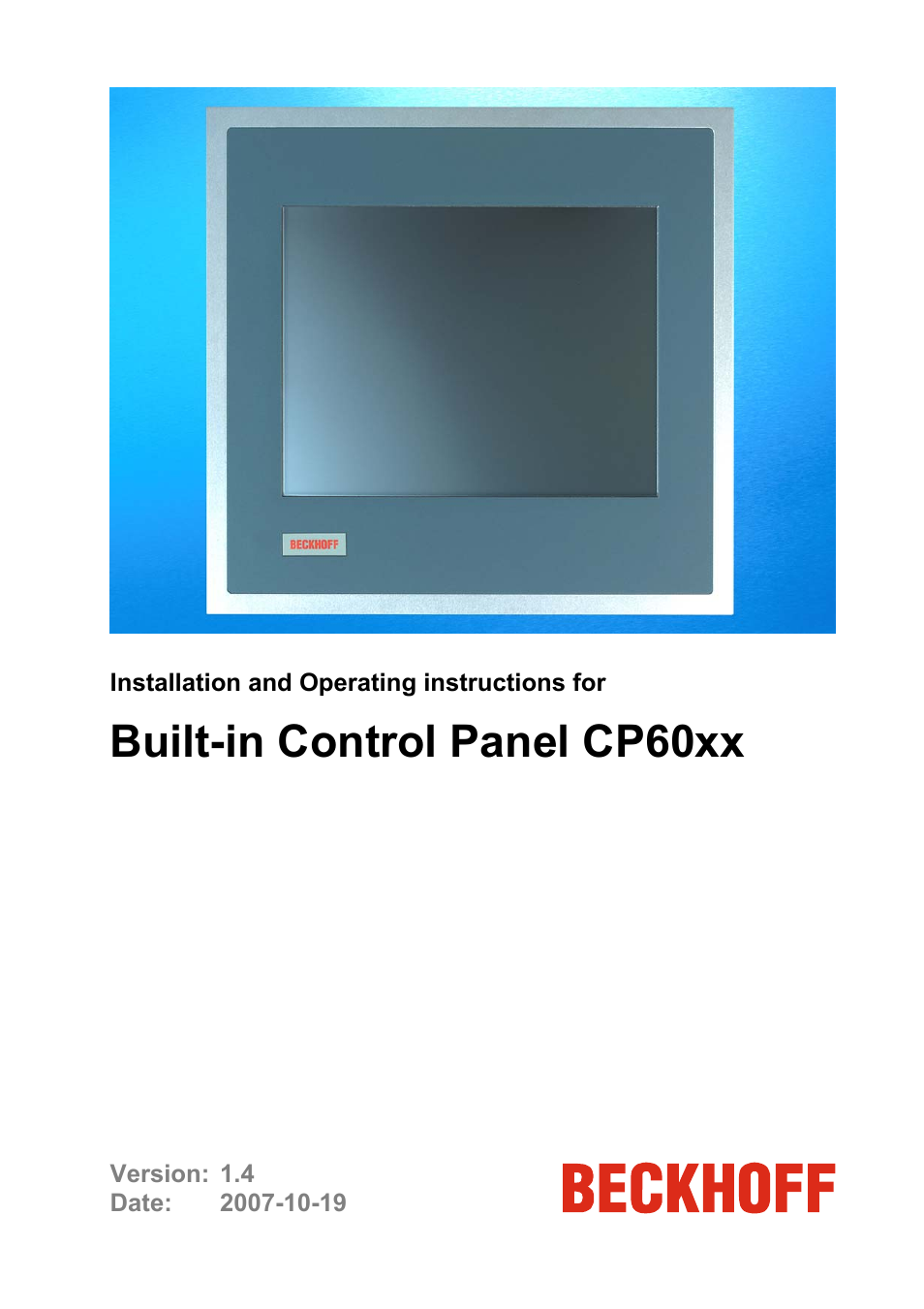 BECKHOFF CP60xx User Manual | 19 pages