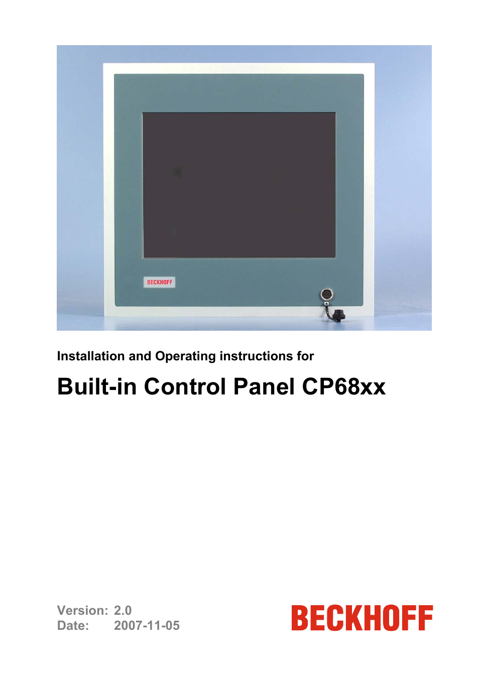 BECKHOFF CP68xx User Manual | 20 pages