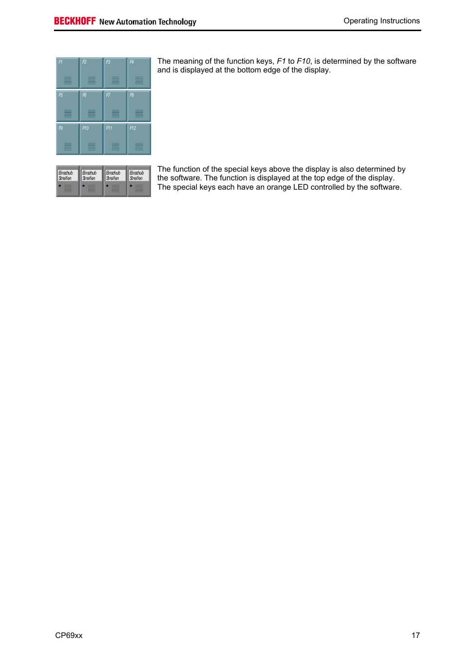 Operating instructions | BECKHOFF CP69xx User Manual | Page 18 / 24