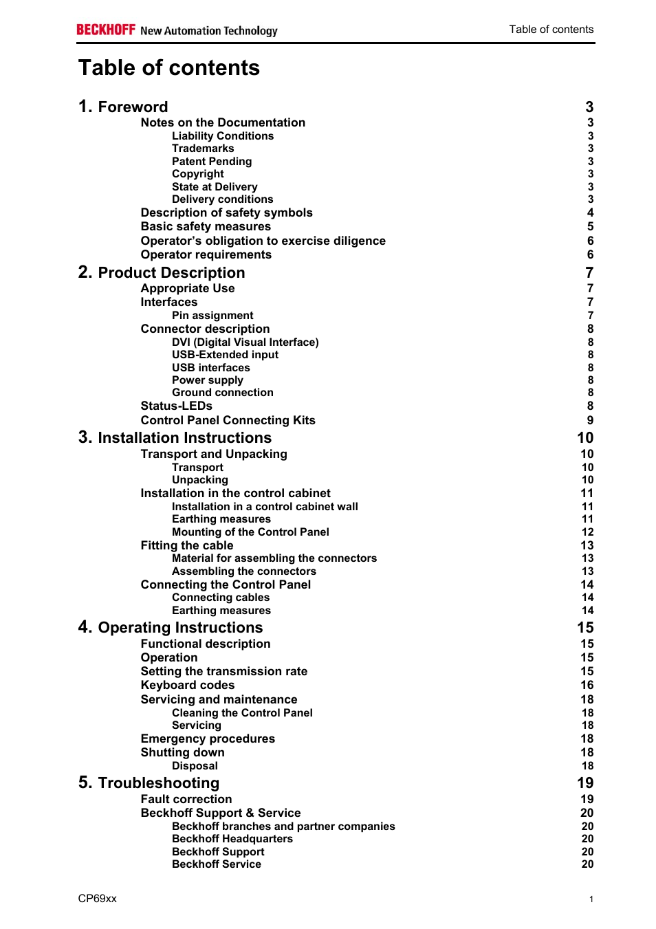 BECKHOFF CP69xx User Manual | Page 2 / 24