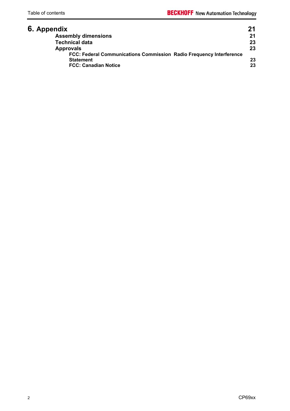 Appendix 21 | BECKHOFF CP69xx User Manual | Page 3 / 24