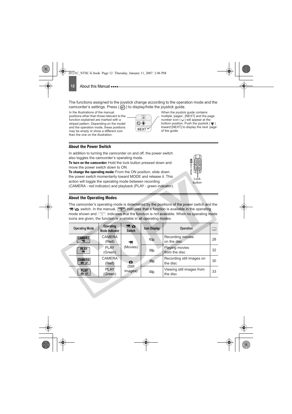 Canon DC210 User Manual | Page 12 / 85