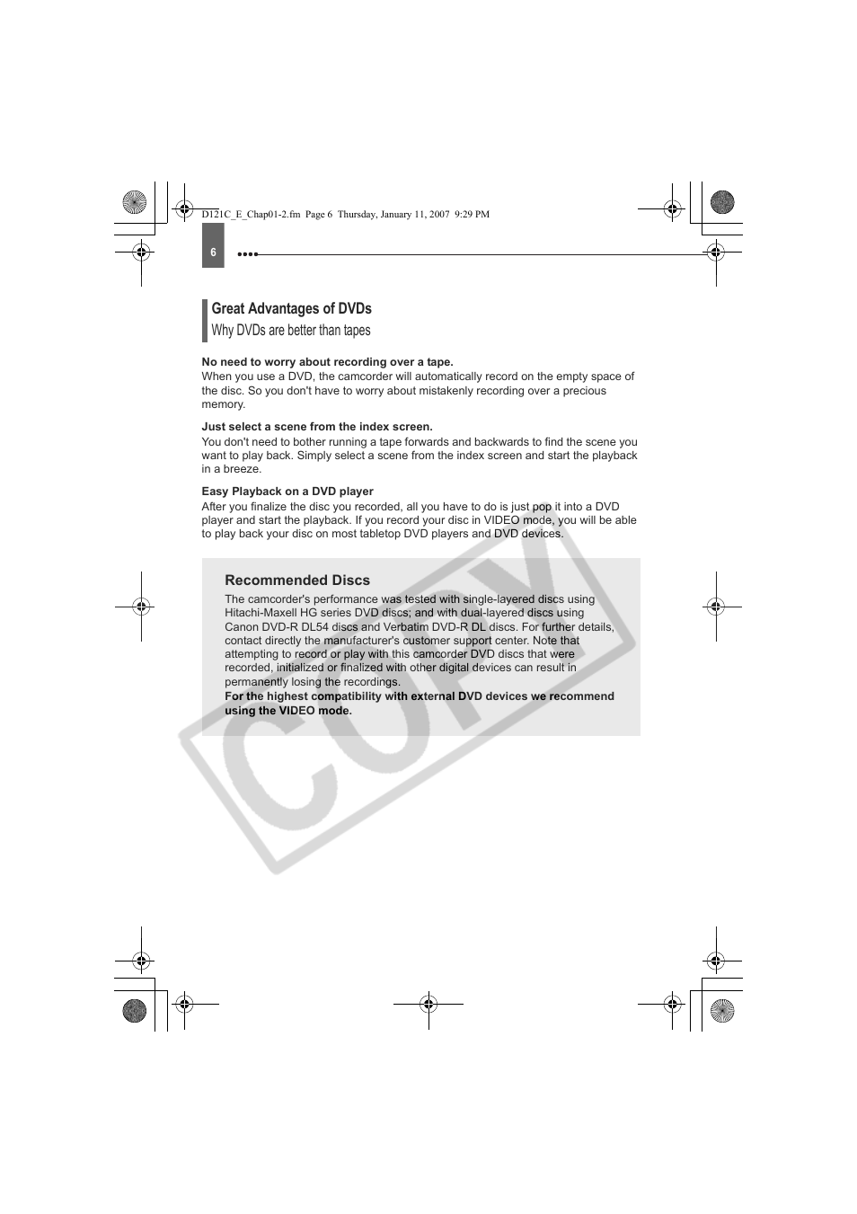 Canon DC210 User Manual | Page 6 / 85