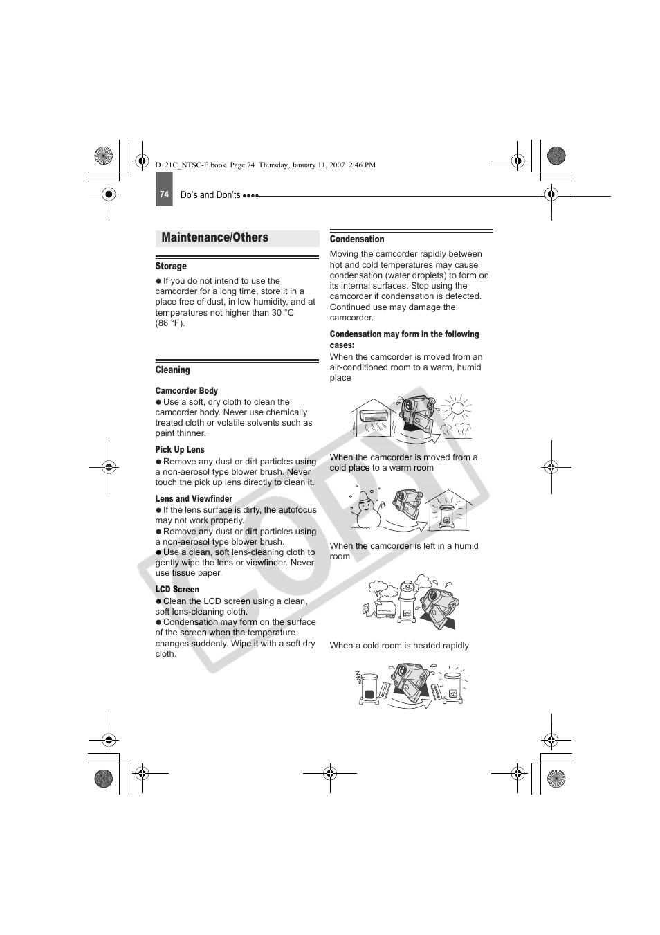 Maintenance/others | Canon DC210 User Manual | Page 74 / 85