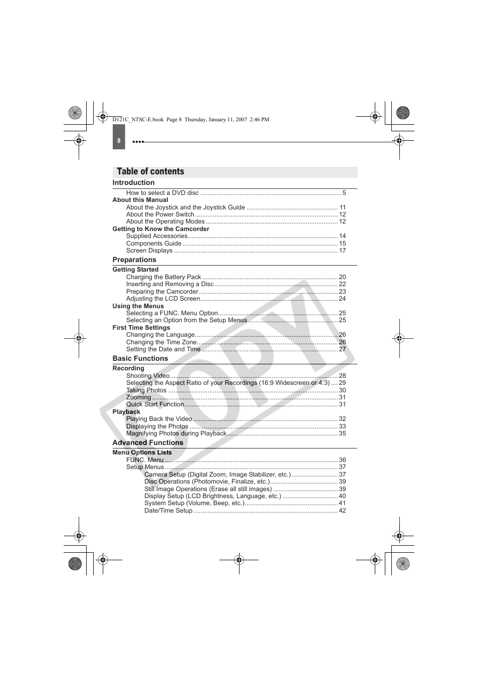 Canon DC210 User Manual | Page 8 / 85