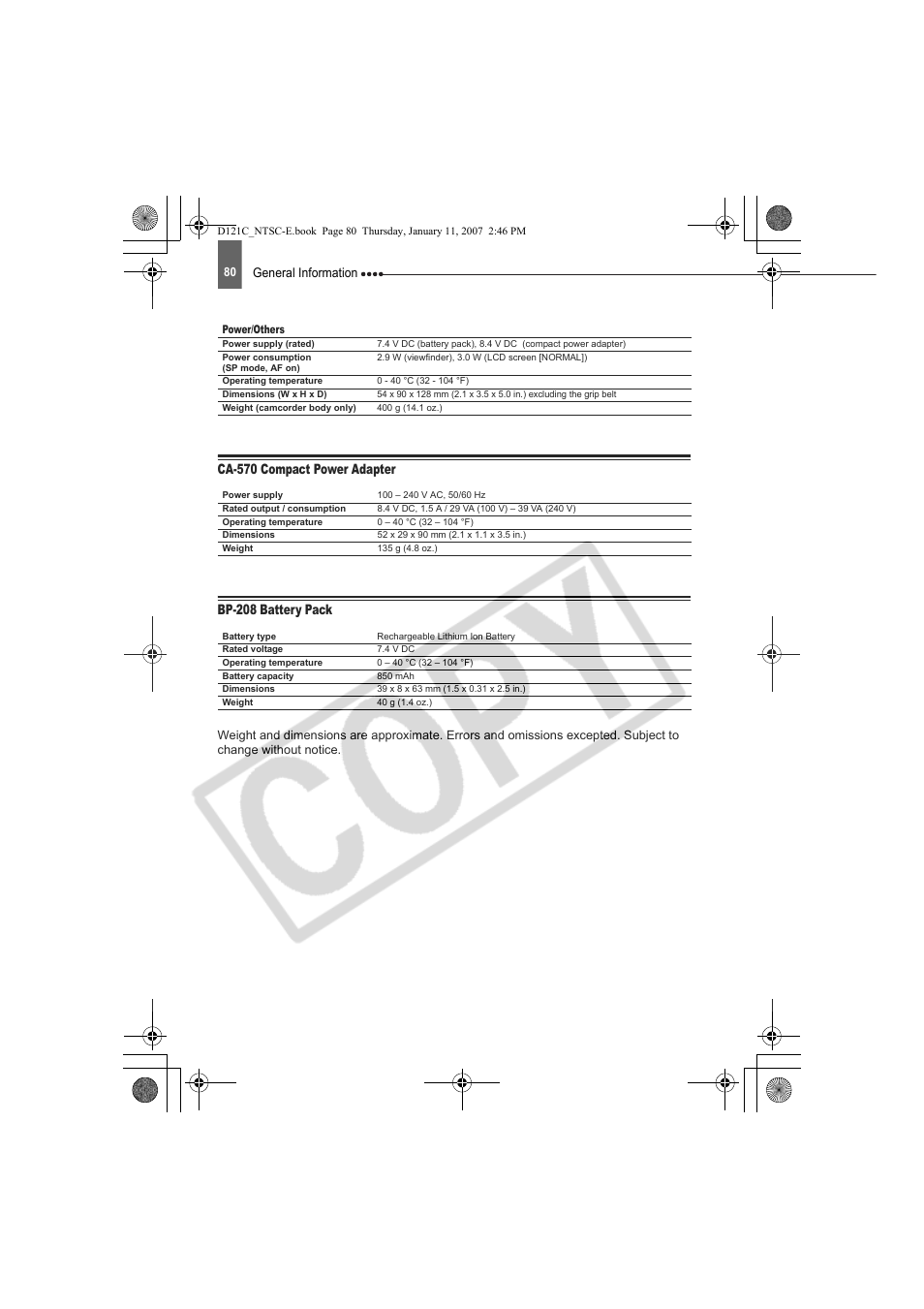 Canon DC210 User Manual | Page 80 / 85