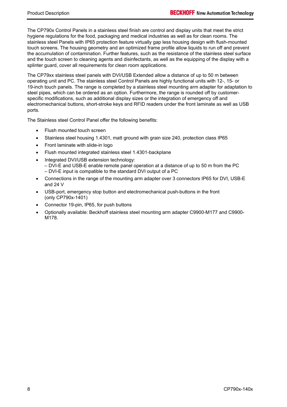 BECKHOFF CP790x-140x User Manual | Page 10 / 38