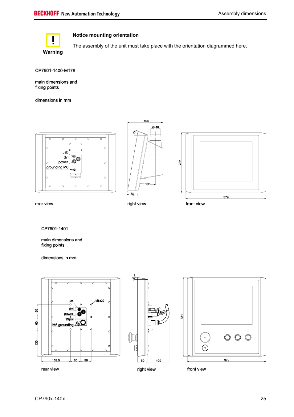 BECKHOFF CP790x-140x User Manual | Page 27 / 38