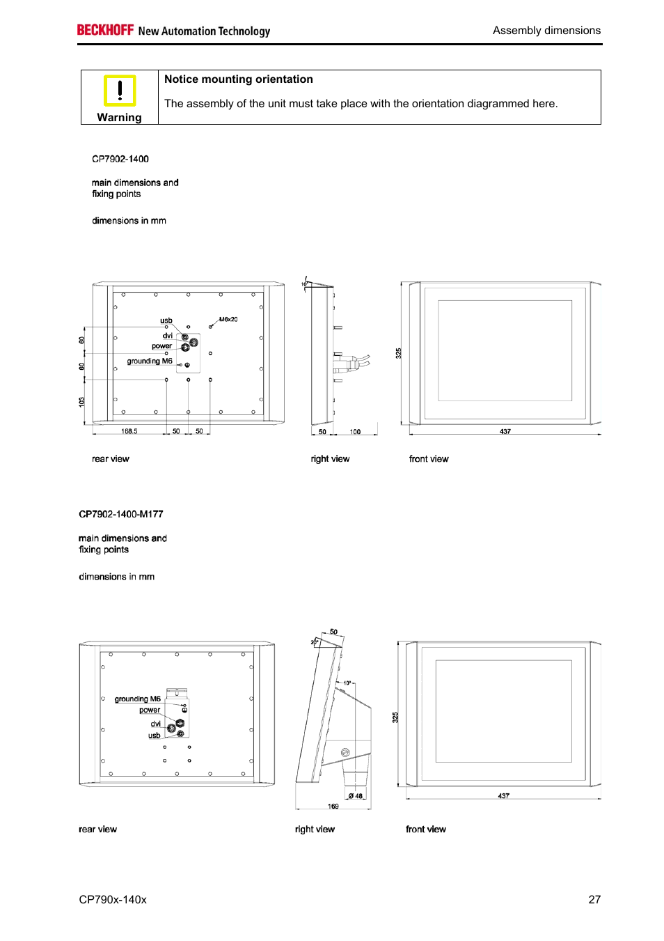 BECKHOFF CP790x-140x User Manual | Page 29 / 38