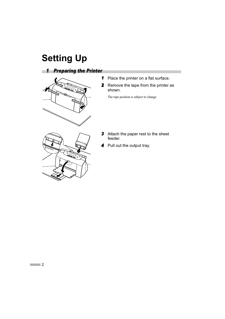 Setting up | Canon i 475D User Manual | Page 4 / 31