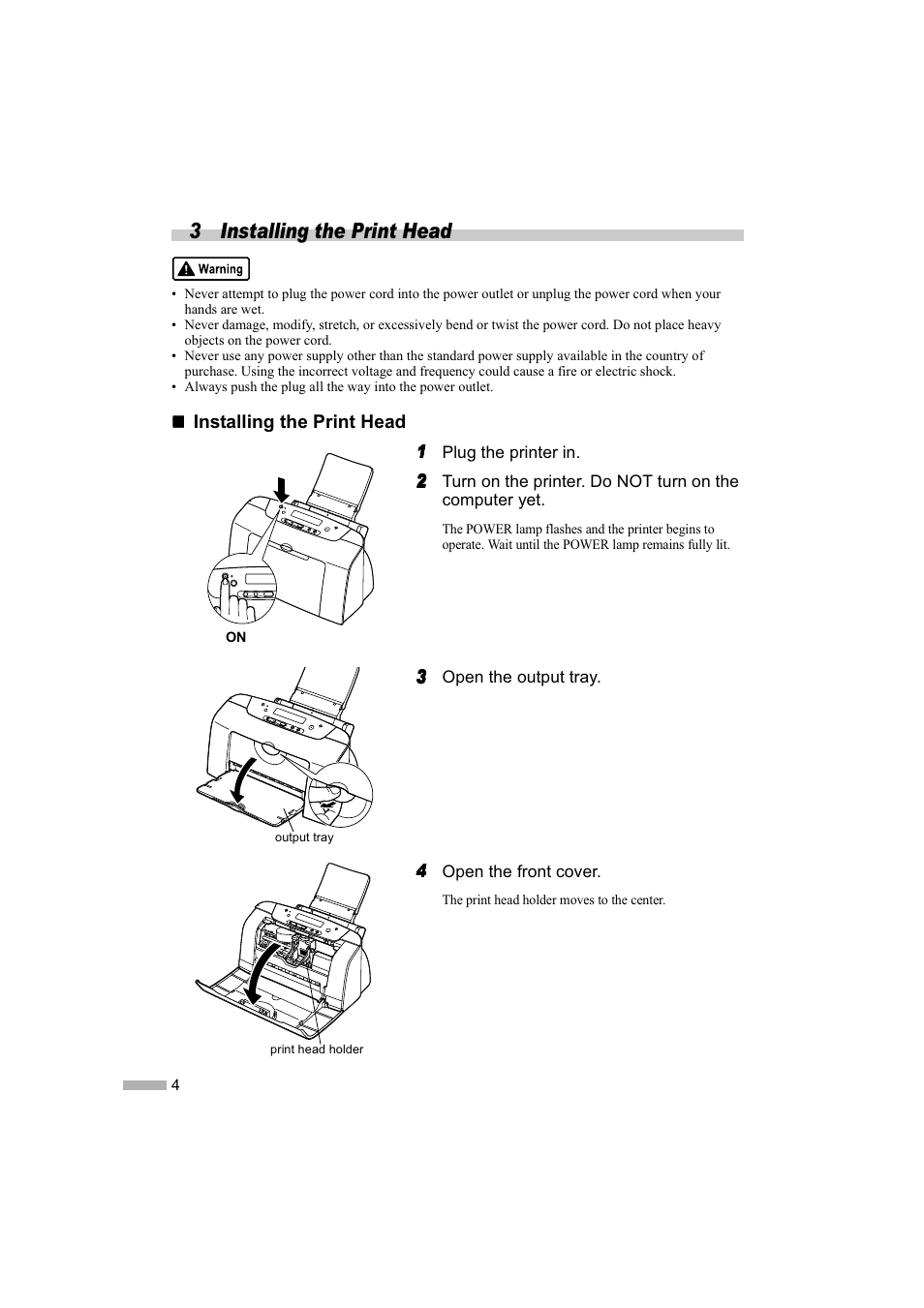 3 installing the print head | Canon i 475D User Manual | Page 6 / 31