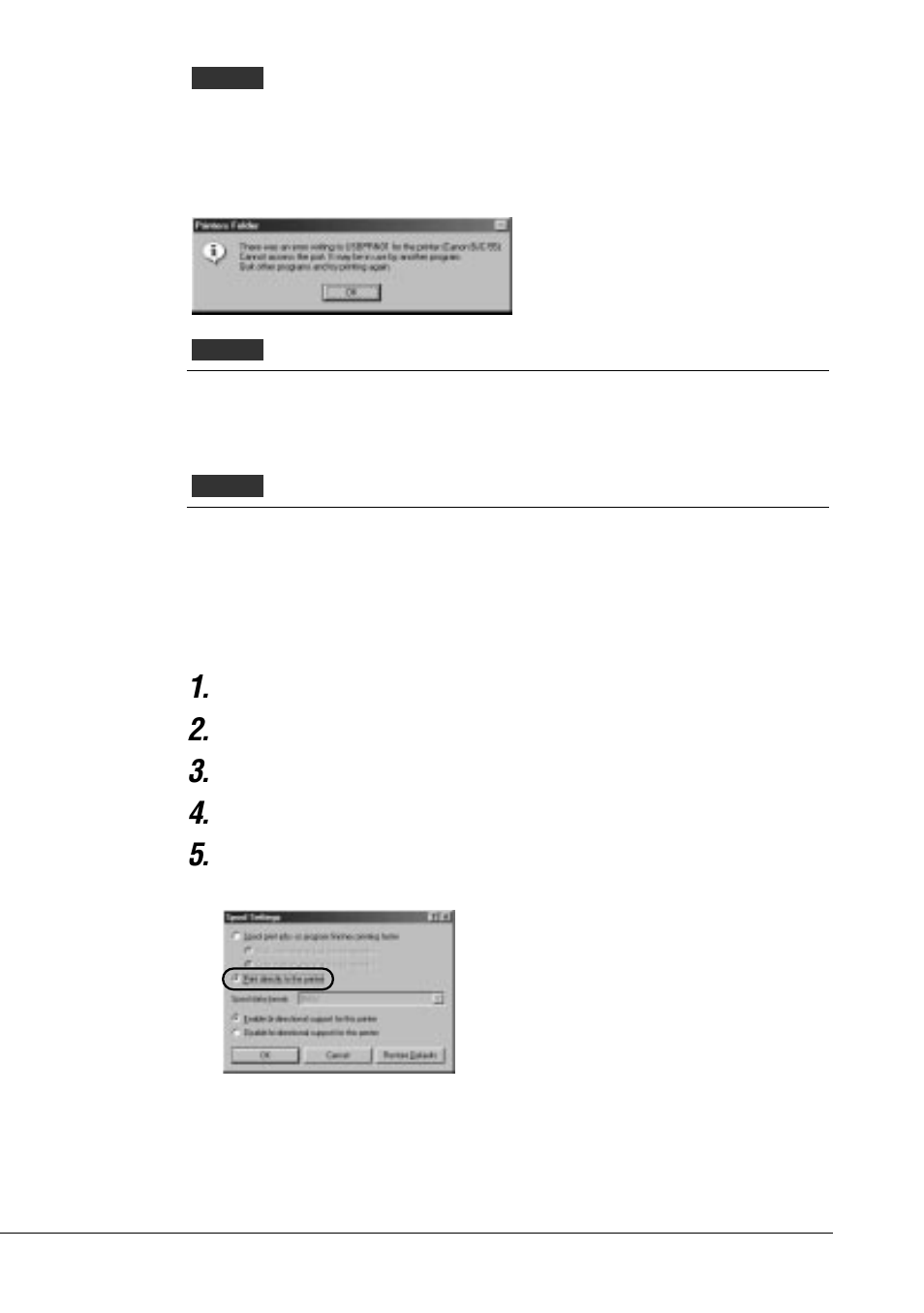 Usbprnxx: write error appears on the screen | Canon BJC-55 User Manual | Page 102 / 181