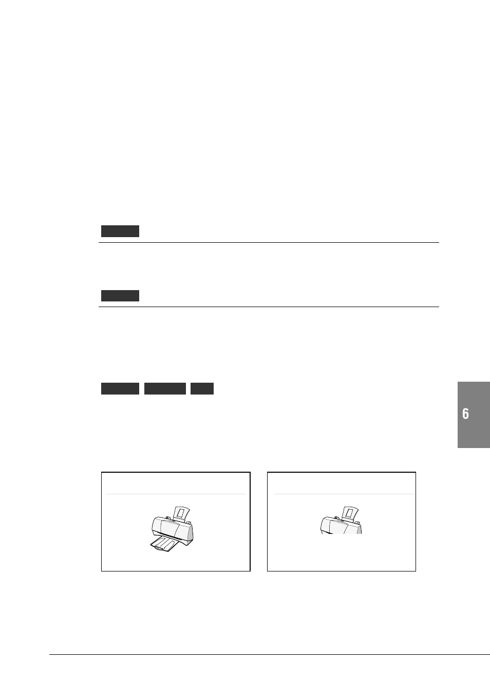 Cannot print to the end of the print job, Try printing with newly created document, Normal abnormal (part of last page missing) | Chapter 6 troubleshooting | Canon BJC-55 User Manual | Page 107 / 181
