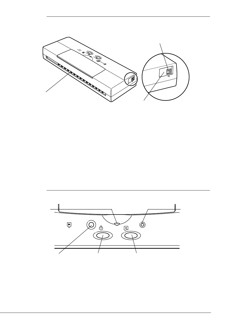 Rear view, Operation panel, Paper output slot | Usb interface connector, Irda interface, Cartridge button | Canon BJC-55 User Manual | Page 28 / 181