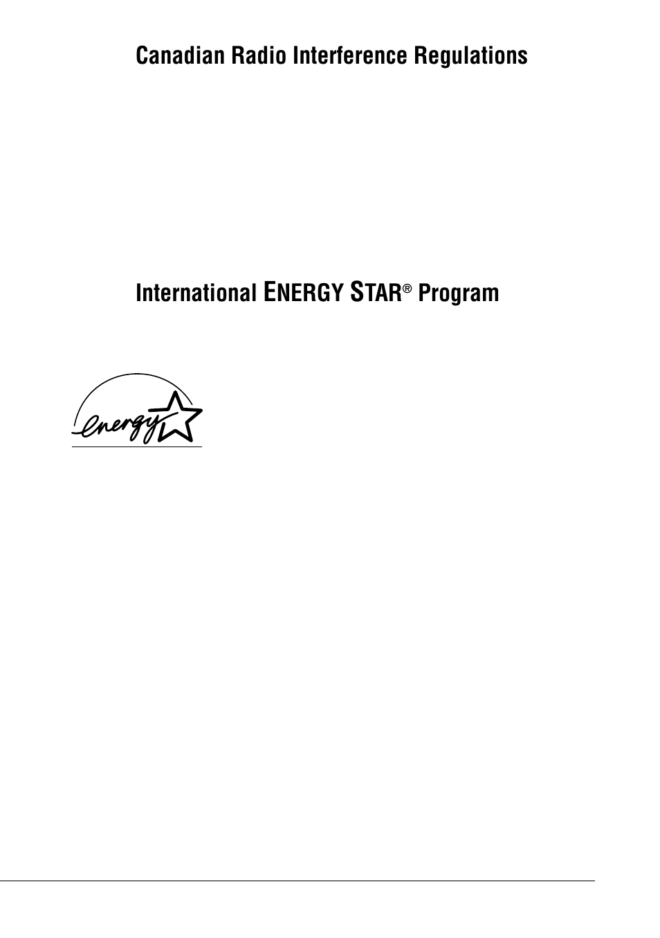 Canadian radio interference regulations, International, Nergy | Program | Canon BJC-55 User Manual | Page 4 / 181