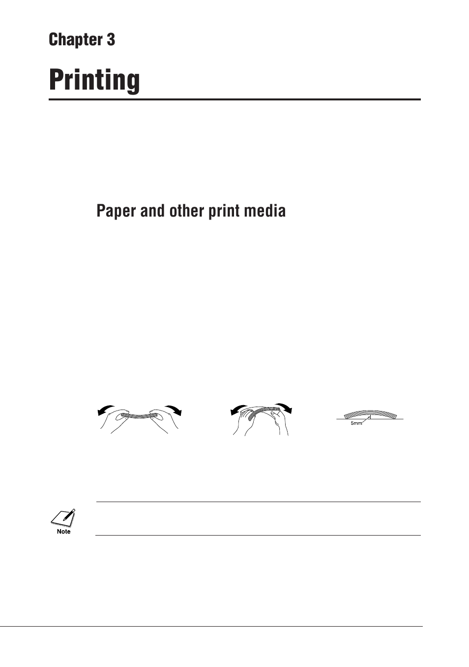 Printing, Chapter 3, Paper and other print media | Canon BJC-55 User Manual | Page 46 / 181
