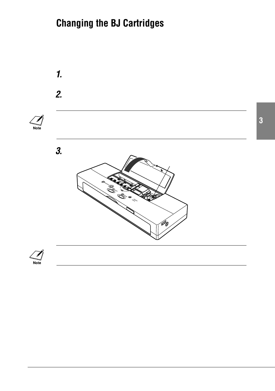 Changing the bj cartridges | Canon BJC-55 User Manual | Page 53 / 181