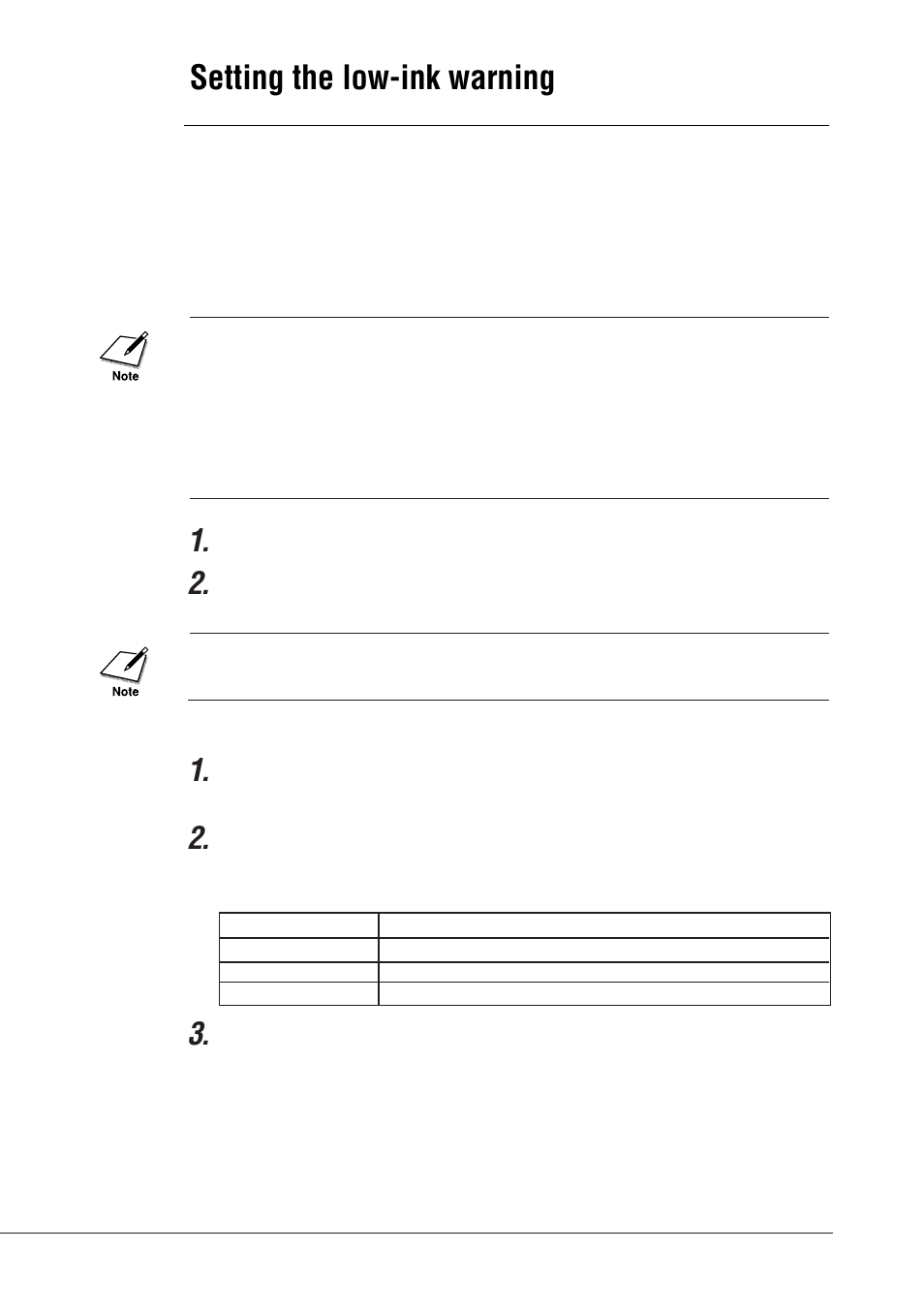 Setting the low-ink warning, How to enable the low-ink warning | Canon BJC-55 User Manual | Page 66 / 181