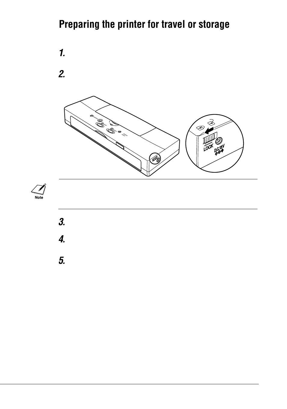 Preparing the printer for travel or storage | Canon BJC-55 User Manual | Page 88 / 181
