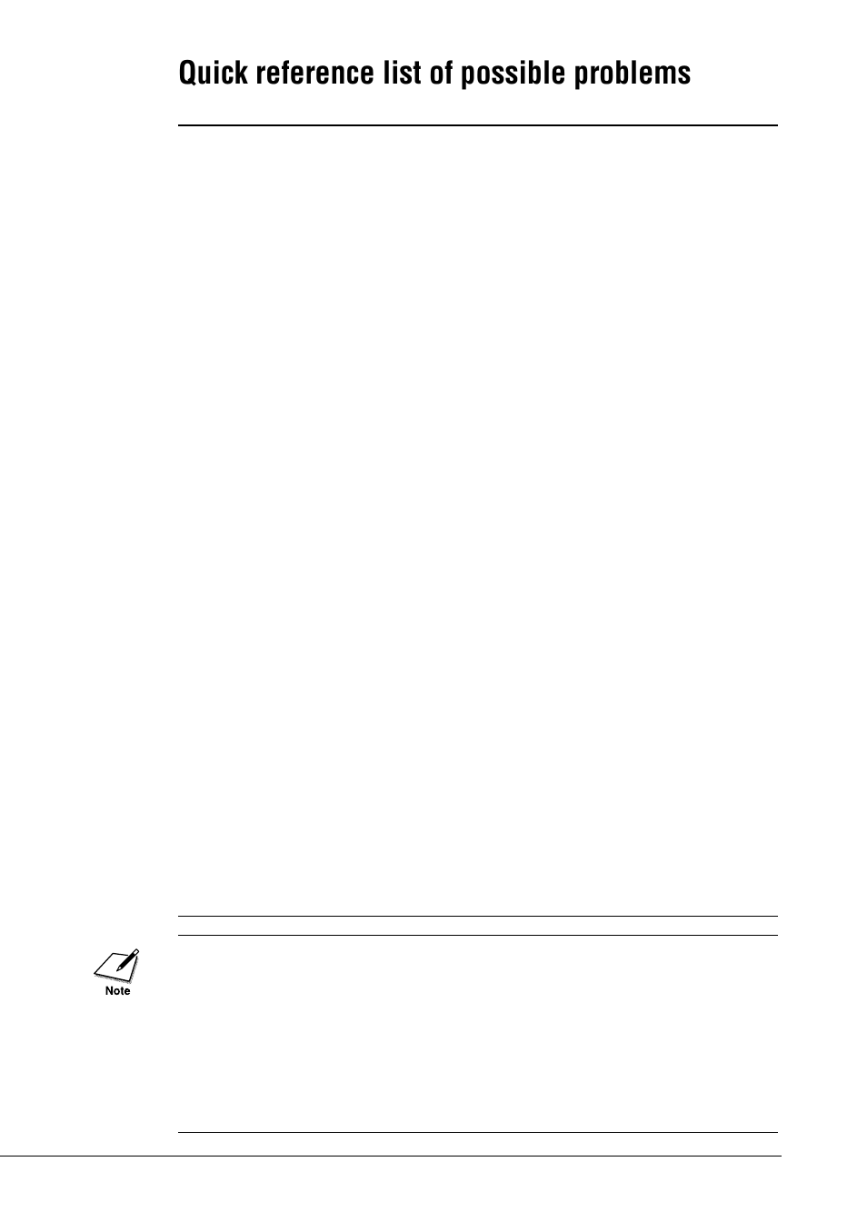 Quick reference list of possible problems | Canon BJC-55 User Manual | Page 92 / 181