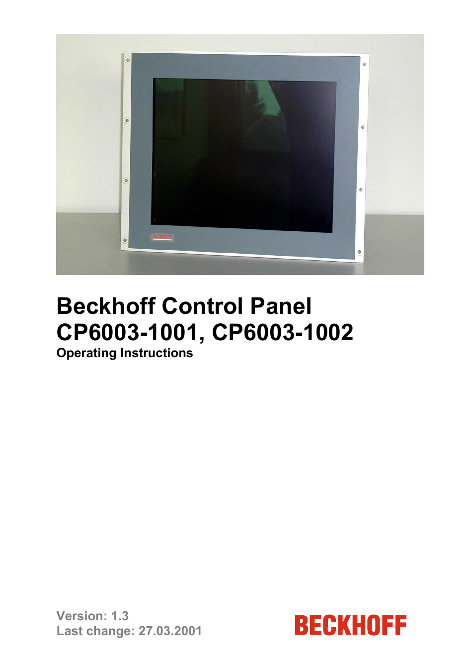 BECKHOFF CP6003 User Manual | 14 pages