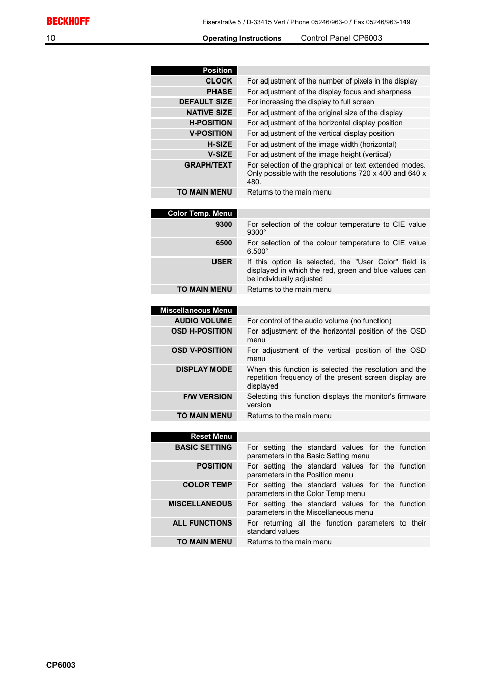 BECKHOFF CP6003 User Manual | Page 10 / 14