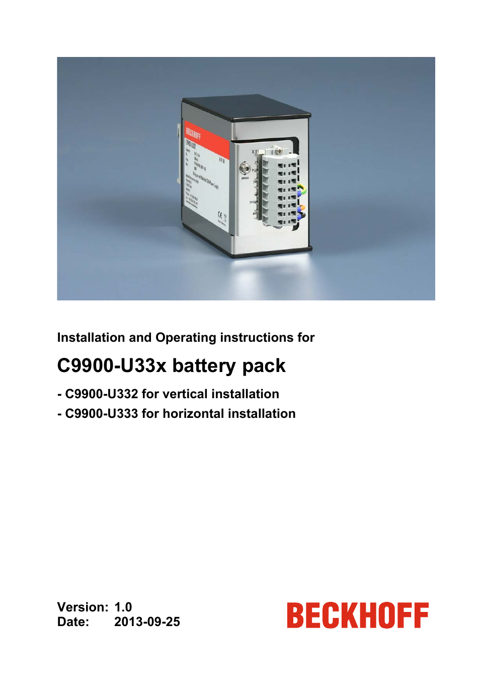 BECKHOFF C9900-U33x User Manual | 17 pages