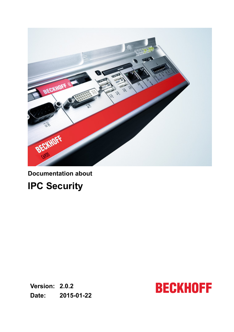 BECKHOFF IPC-Security User Manual | 73 pages