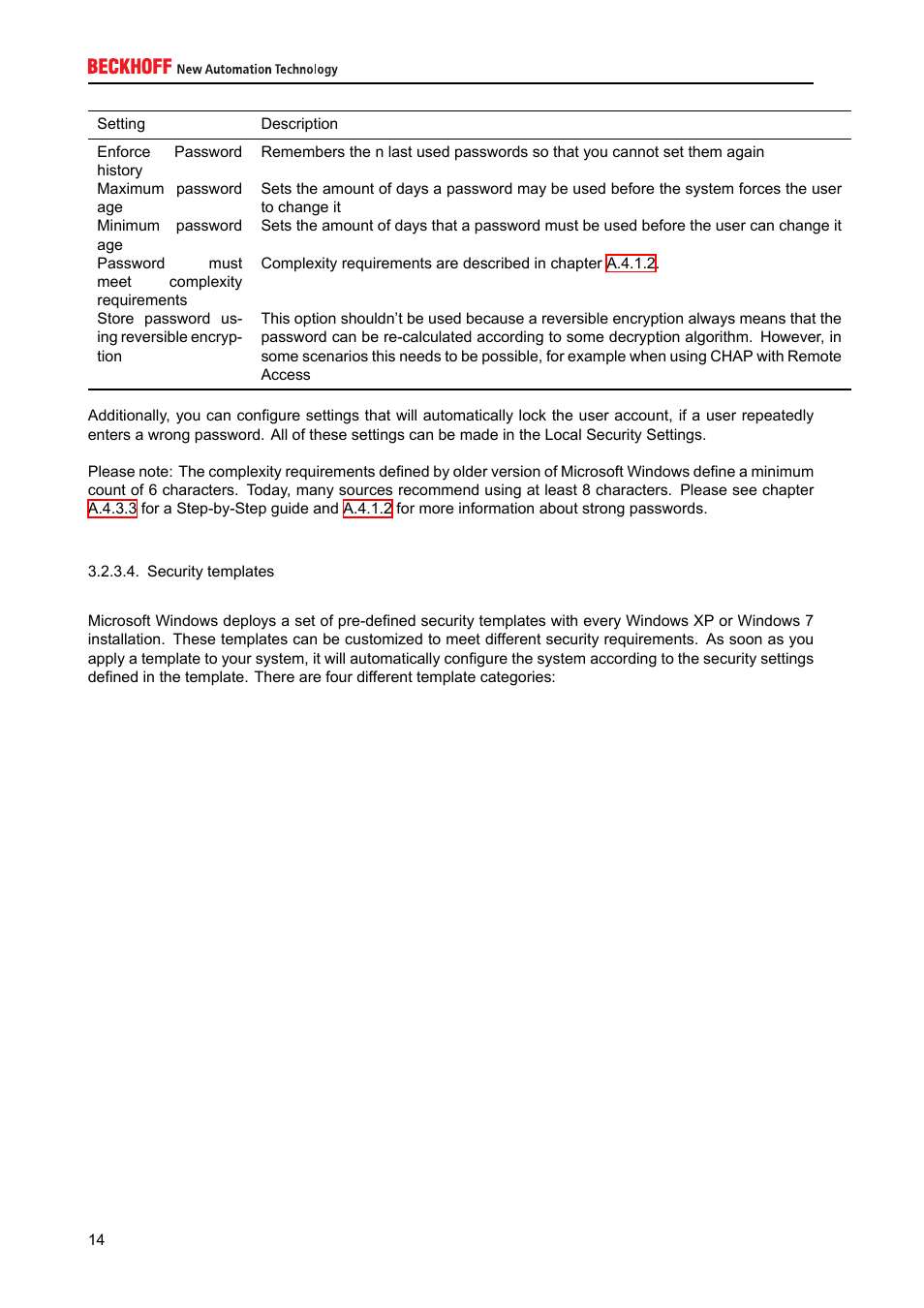 BECKHOFF IPC-Security User Manual | Page 14 / 73