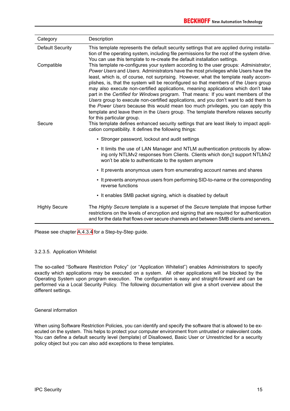 BECKHOFF IPC-Security User Manual | Page 15 / 73