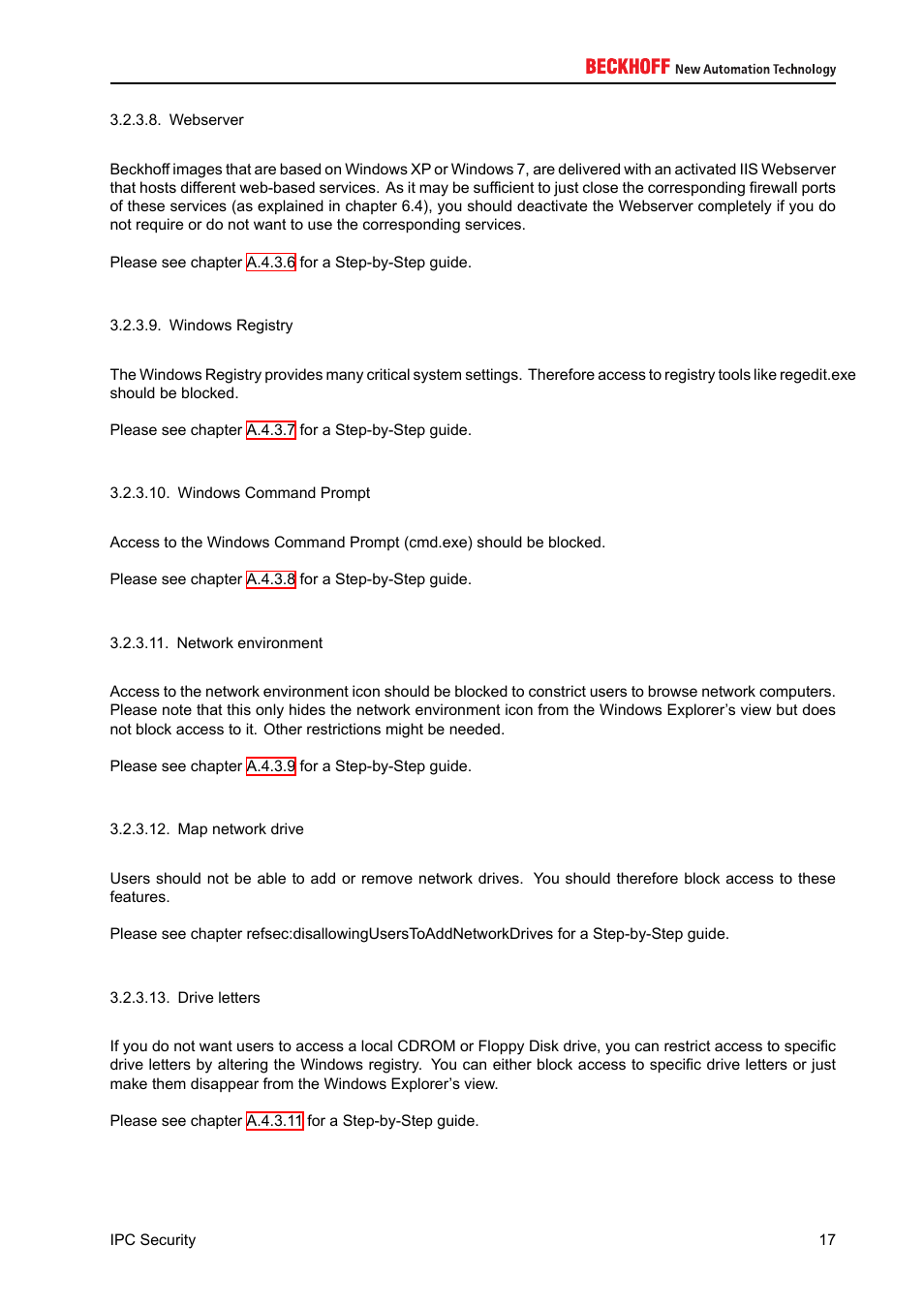 BECKHOFF IPC-Security User Manual | Page 17 / 73