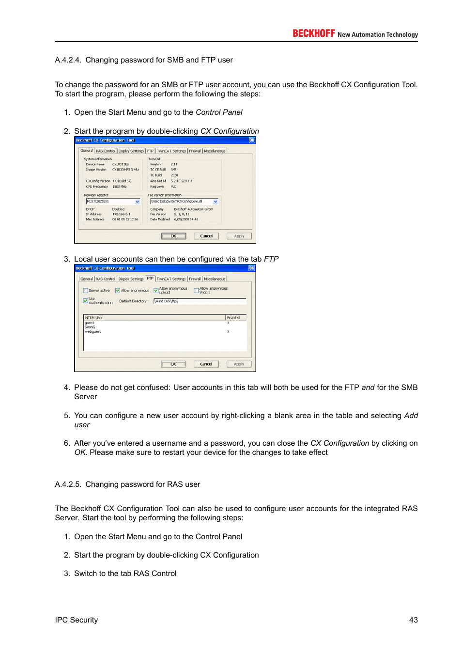 A.4.2.5 | BECKHOFF IPC-Security User Manual | Page 43 / 73