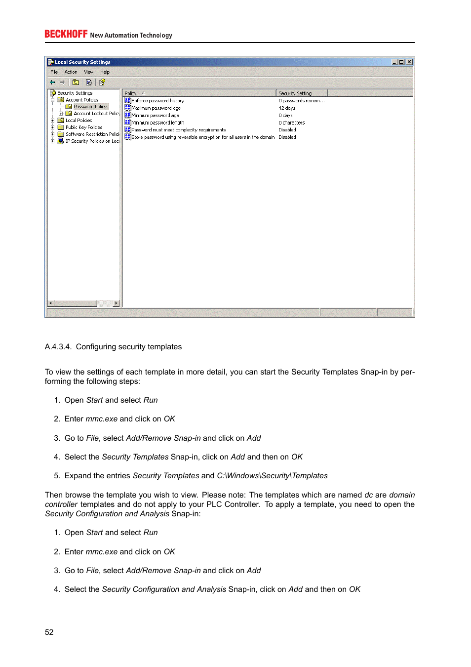 BECKHOFF IPC-Security User Manual | Page 52 / 73