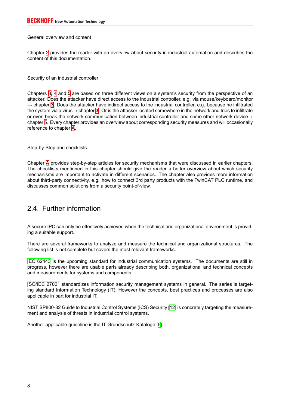 Further information, Addressing security concerns | BECKHOFF IPC-Security User Manual | Page 8 / 73