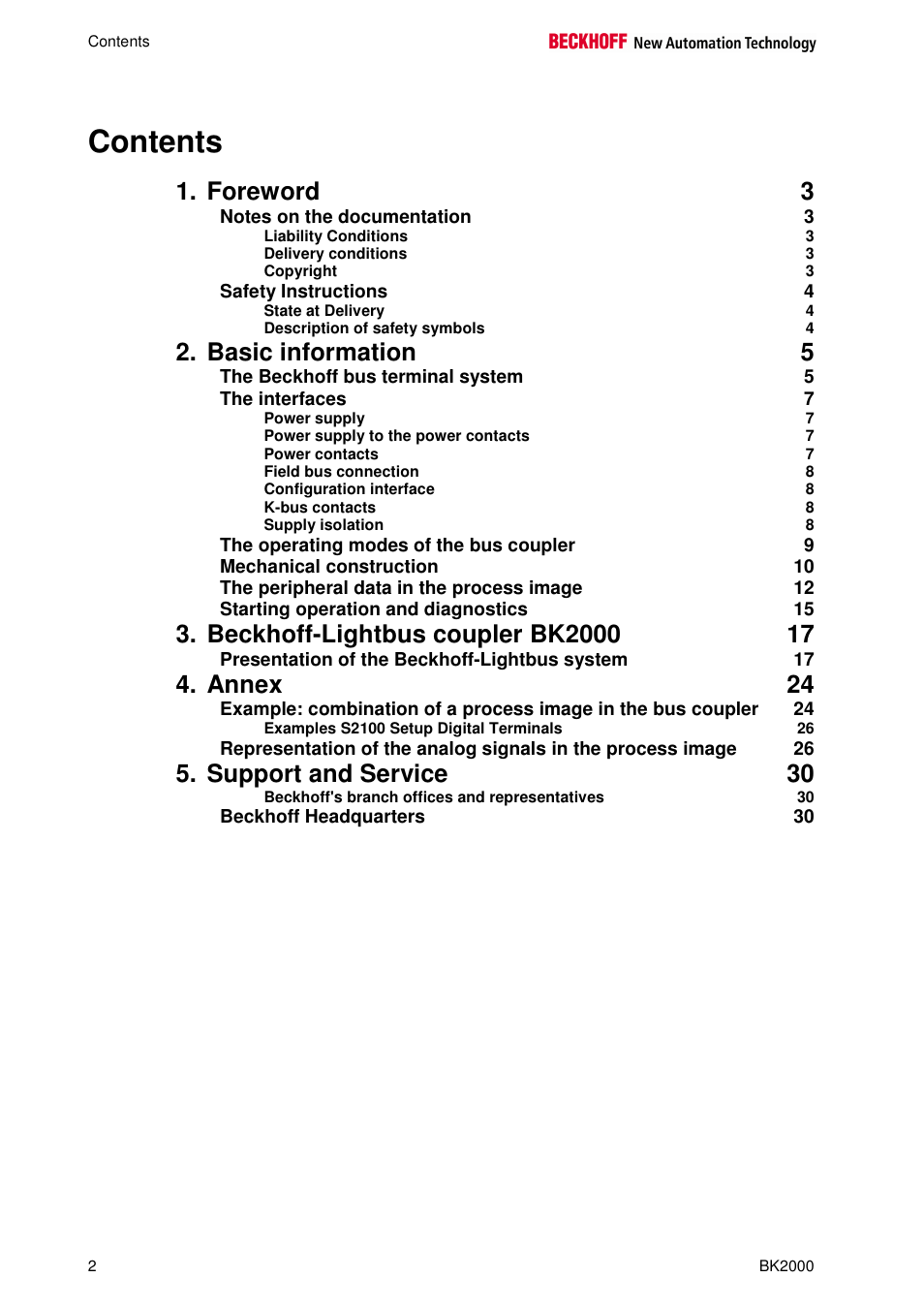 BECKHOFF BK2000 User Manual | Page 2 / 30