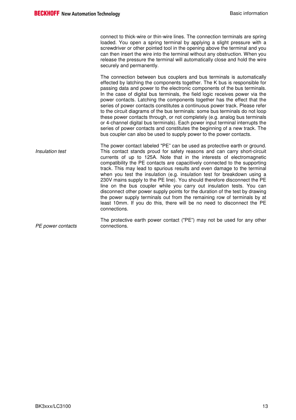 BECKHOFF BK3000 User Manual | Page 13 / 67