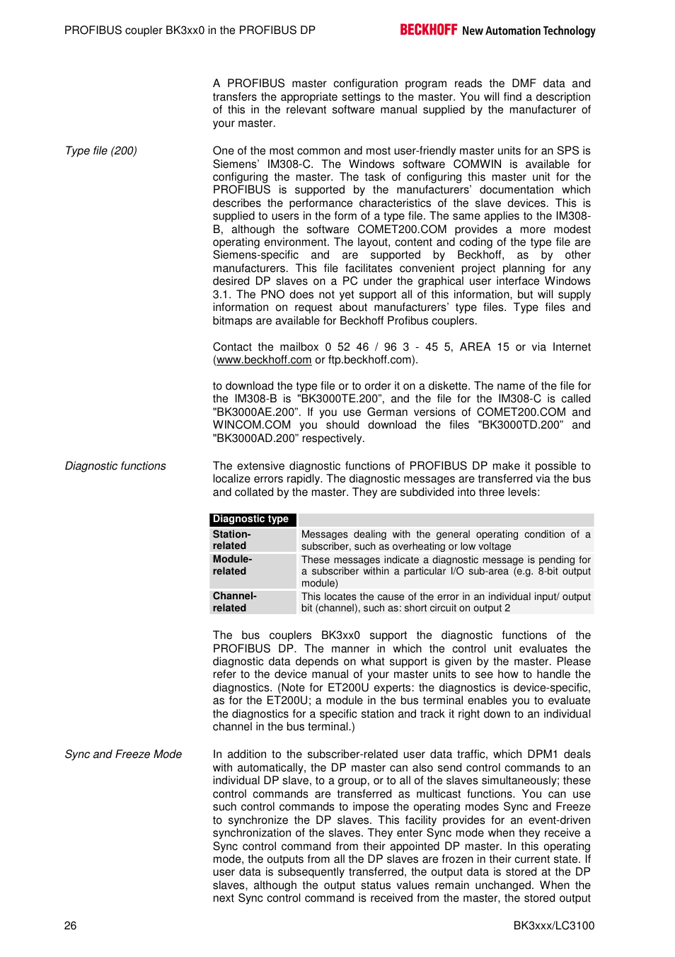BECKHOFF BK3000 User Manual | Page 26 / 67
