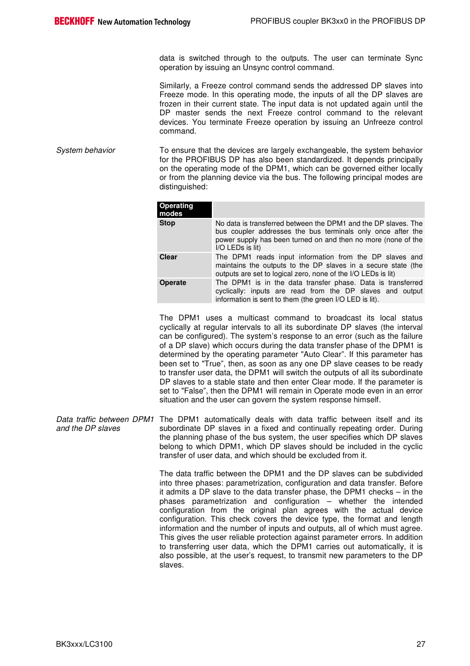 BECKHOFF BK3000 User Manual | Page 27 / 67